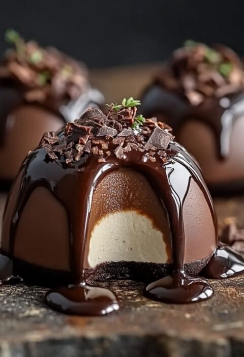 Salted Caramel Chocolate Mousse Domes