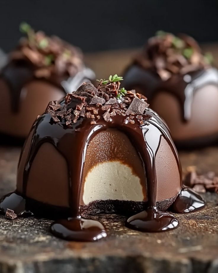 Salted Caramel Chocolate Mousse Domes 