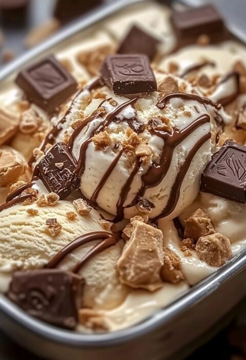 Snickers & Reese’s Cookie Dough Ice Cream Extravaganza