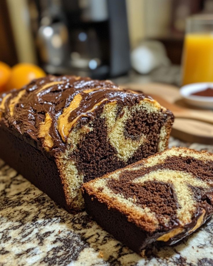 Decadent Chocolate and Orange Marble Loaf