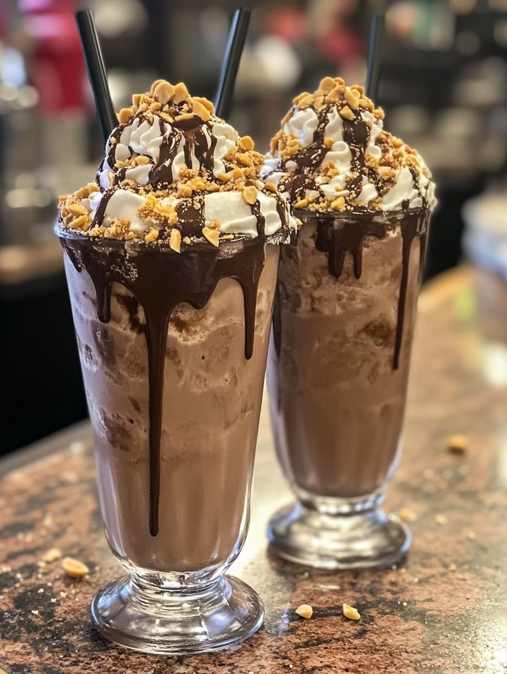 Epic Peanut Butter Chocolate Milkshakes 