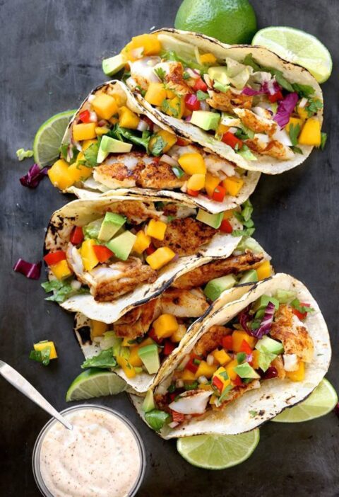 Mango Salsa Fish Tacos