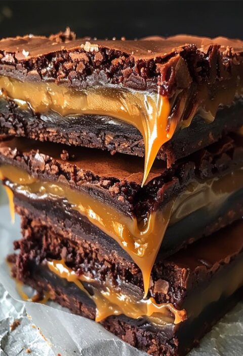 Gooey Chocolate Caramel Brownie Bars