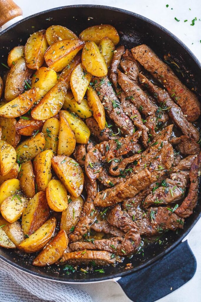 Garlic Butter Steak and Potatoes Skillet