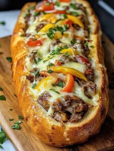 Cheesesteak-Stuffed Garlic Bread