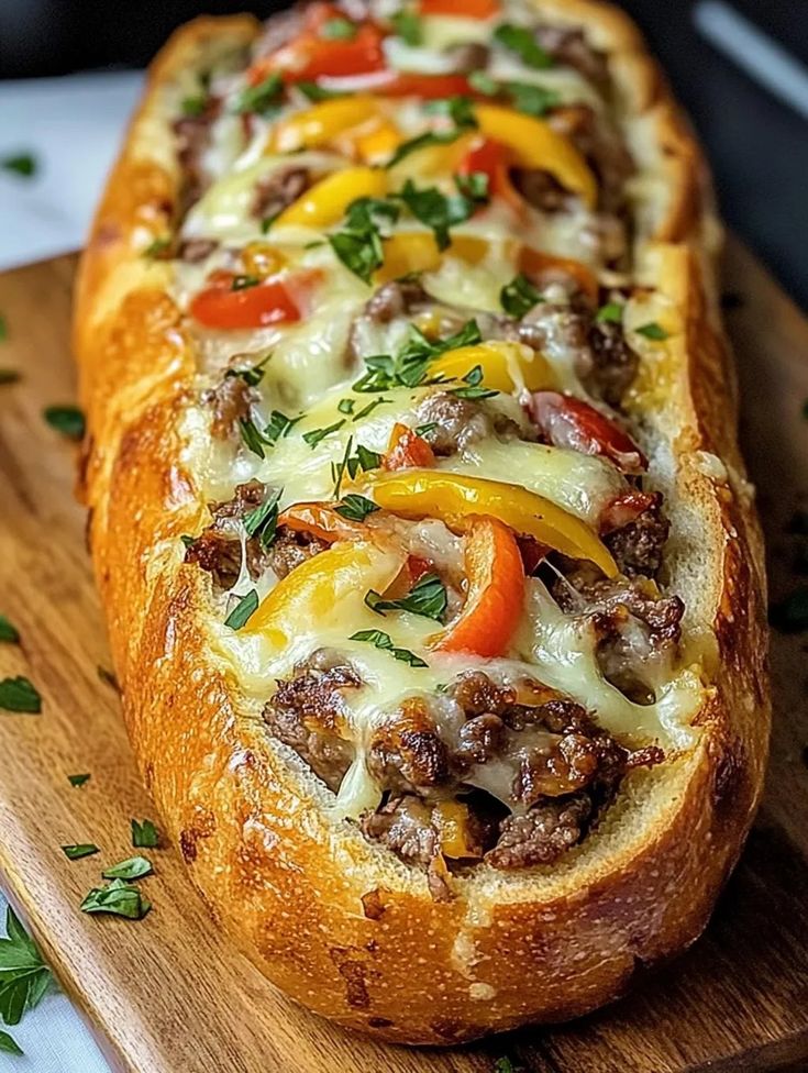 Cheesesteak-Stuffed Garlic Bread
