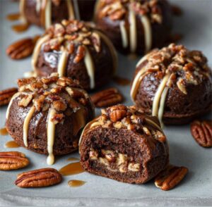 Pecan Pie Brownie Bombs