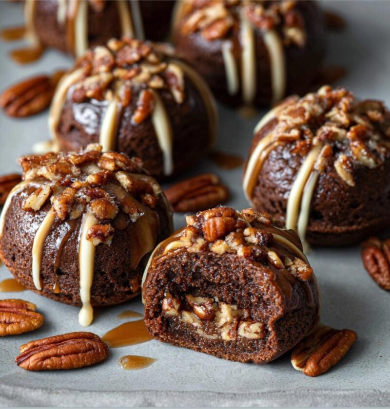 Pecan Pie Brownie Bombs
