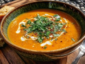 One Pot Creamy Carrot Lentil Soup