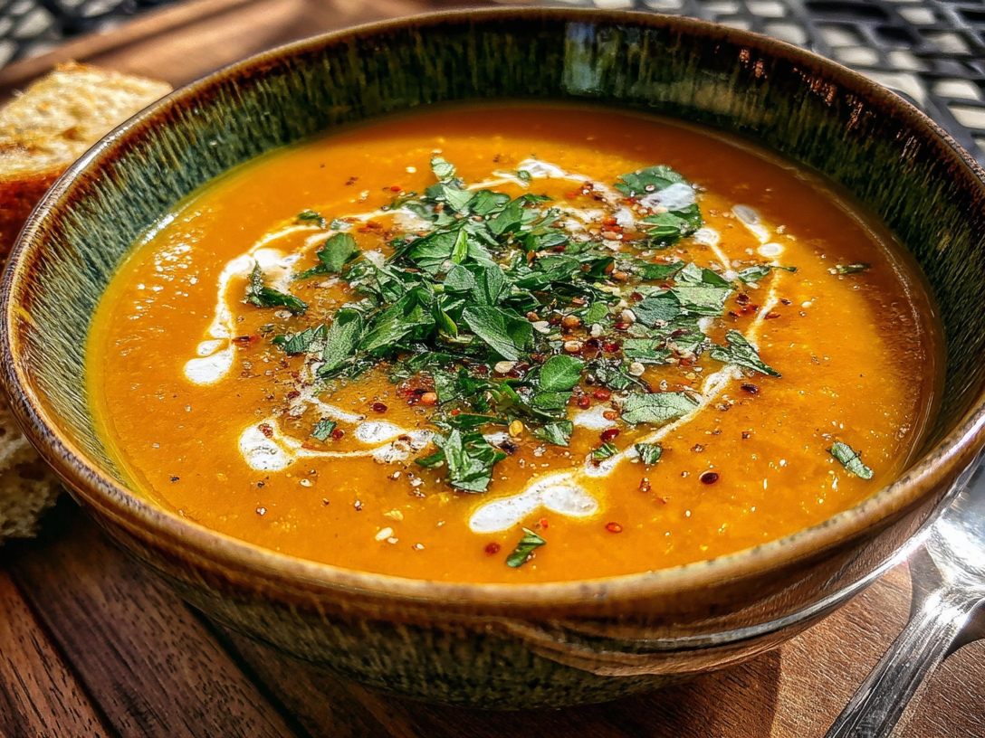 One Pot Creamy Carrot Lentil Soup