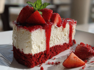 Red Velvet Strawberry Cheesecake