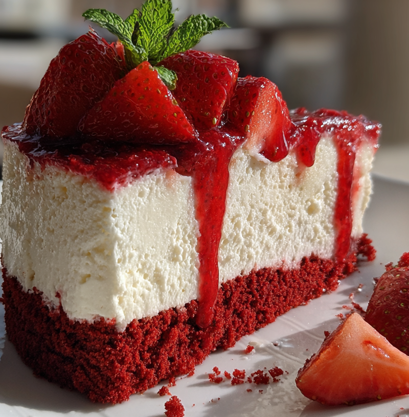 Red Velvet Strawberry Cheesecake