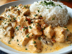 Creamy Smothered Chicken and Rice