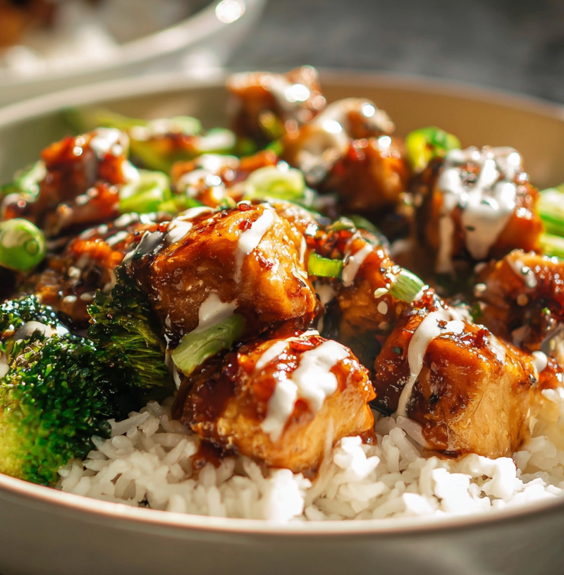 Delicious Sticky Chicken Rice Bowls