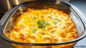 Crockpot Chicken Enchilada Casserole