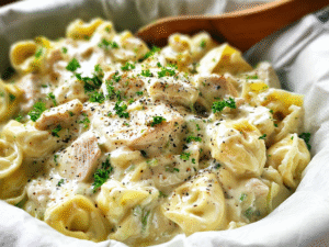 Crockpot Chicken Alfredo Tortellini