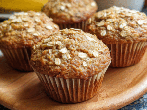Healthy Banana Oatmeal Muffins