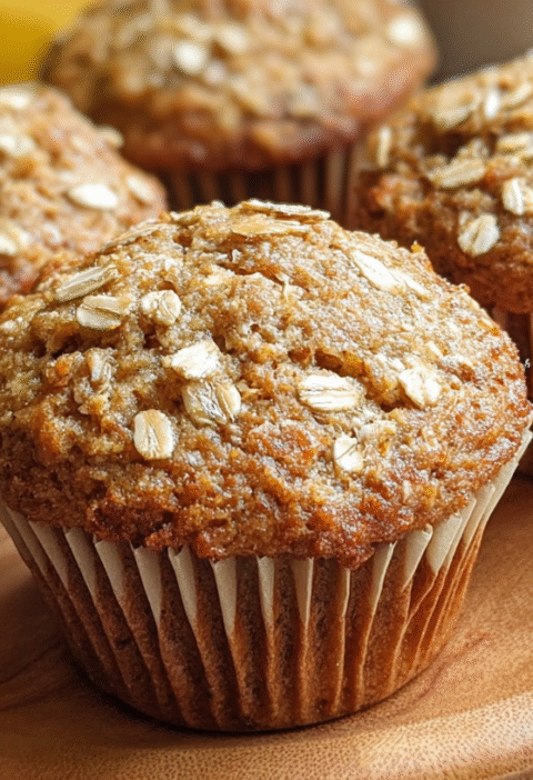 Healthy Banana Oatmeal Muffins