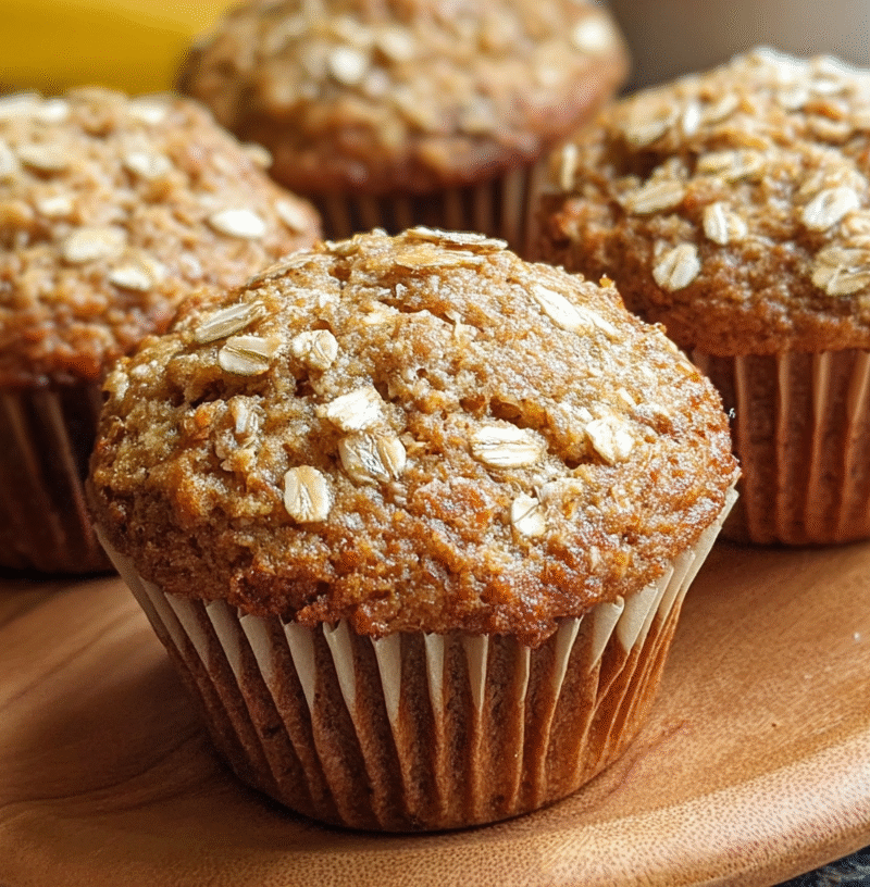 Healthy Banana Oatmeal Muffins