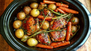 Slow Cooker Honey Garlic Chicken and Veggies