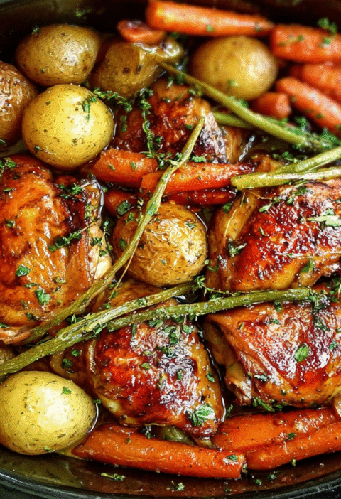 Slow Cooker Honey Garlic Chicken and Veggies