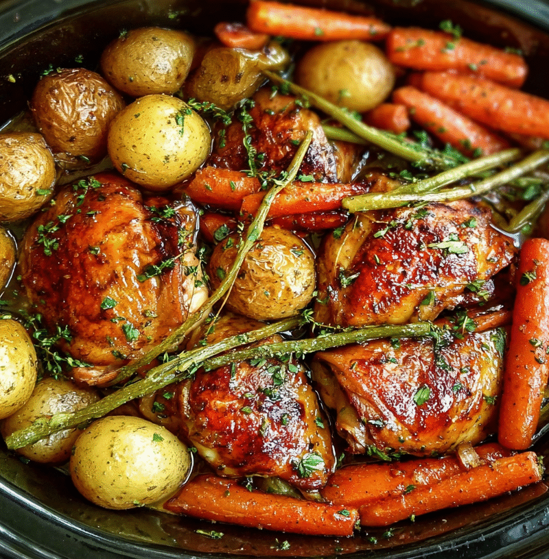 Slow Cooker Honey Garlic Chicken and Veggies