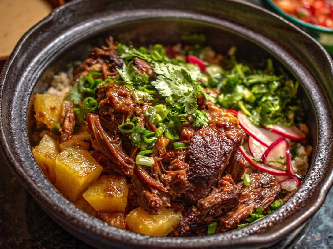Crockpot Chipotle Pineapple Pot Roast Bow