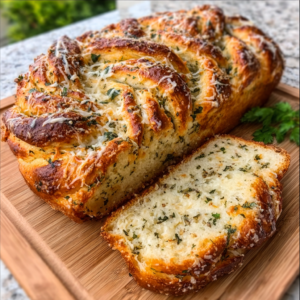 Swirled Garlic Herb and Cheese Bread