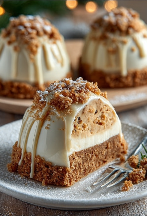 Gingerbread Latte Mousse Domes