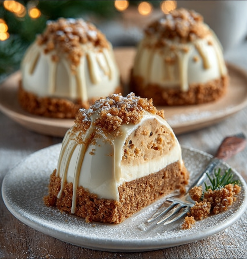 Gingerbread Latte Mousse Domes