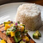 BBQ Salmon Bowls with Mango Avocado Salsa